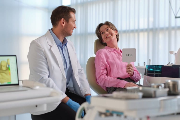 Digital interface showing the integration of patient-specific data for Lilivis esthetic shade matching