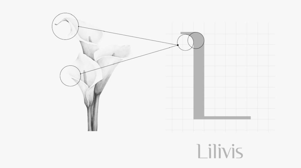 the letter l with the curve of a lily applied image